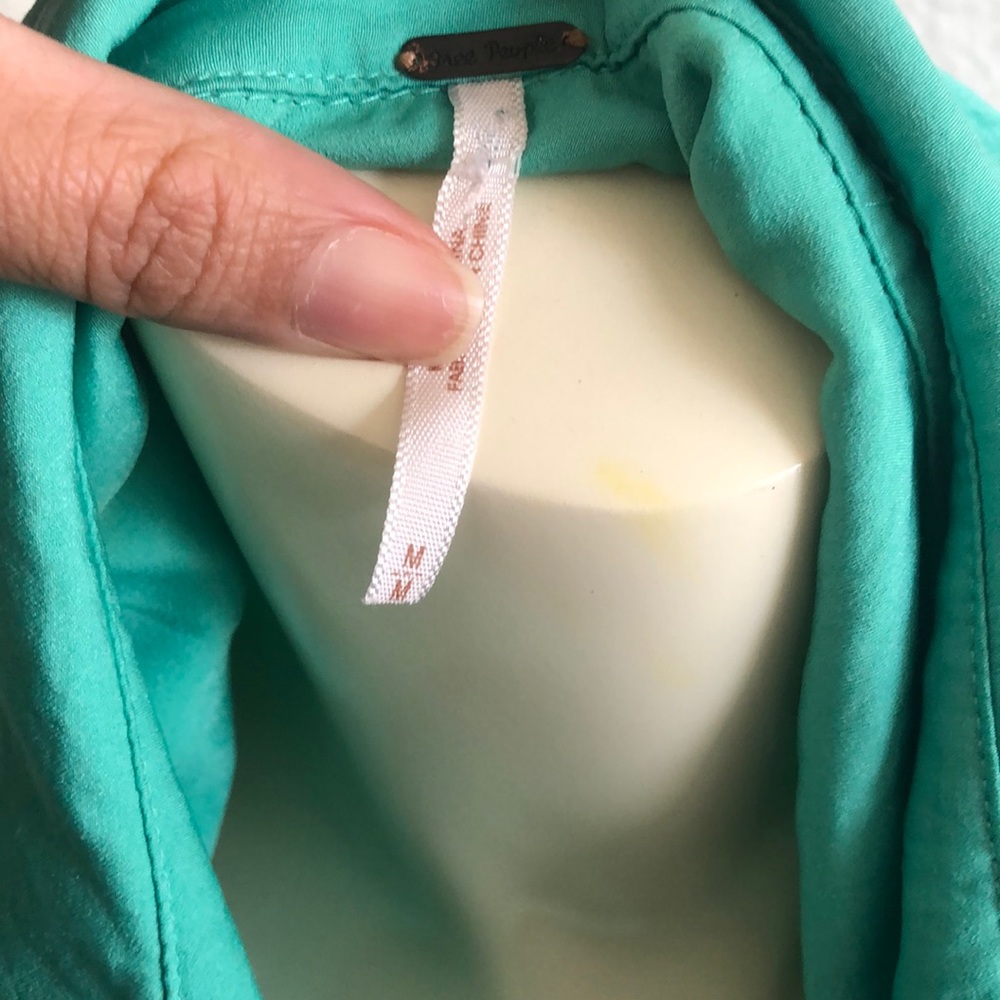 Free people green sheer blouse - Picture 4 of 4